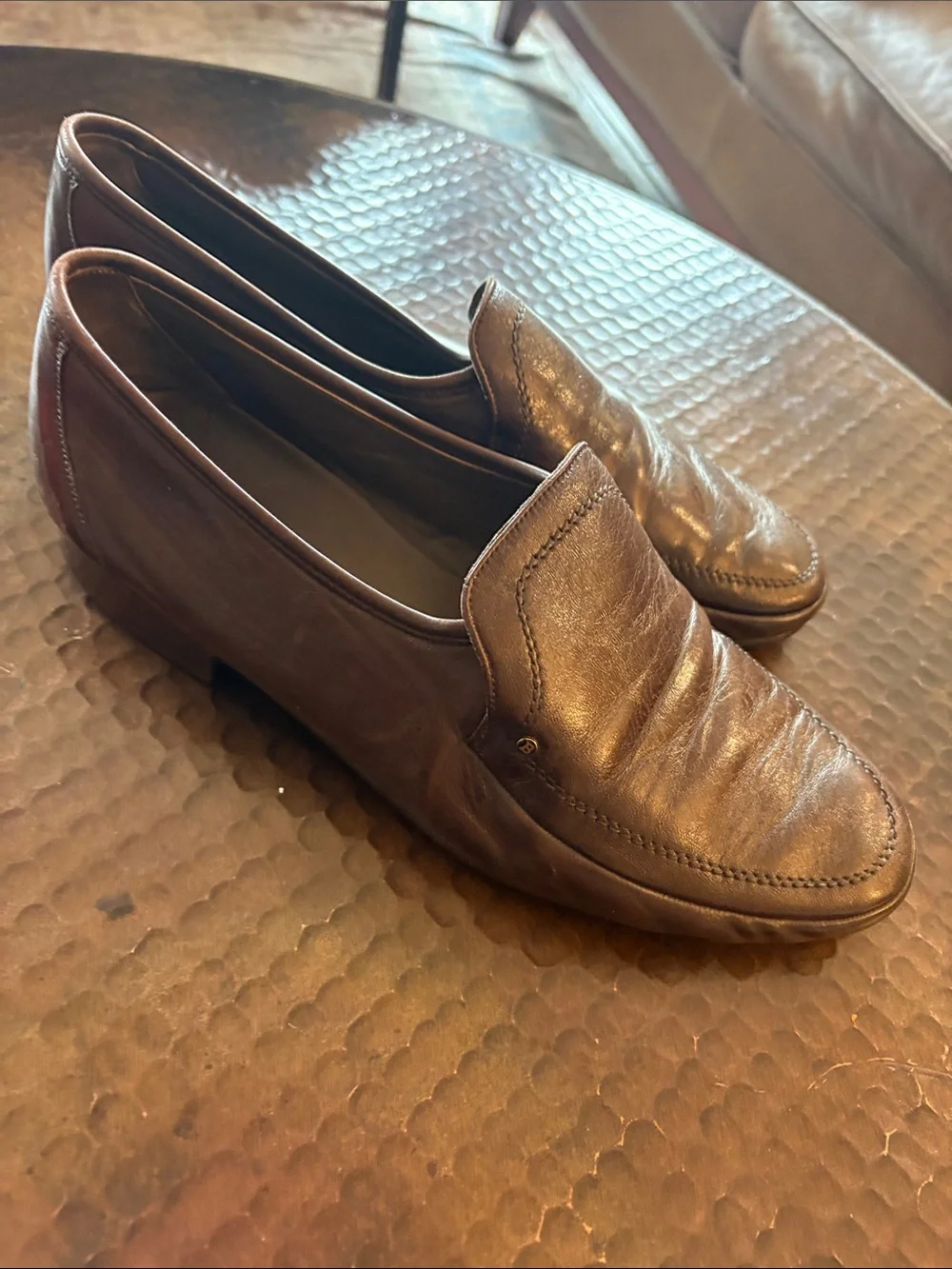 Vintage Bally Switzerland Brown Leather Loafers Men’s Classic Slip-On Size 8W
